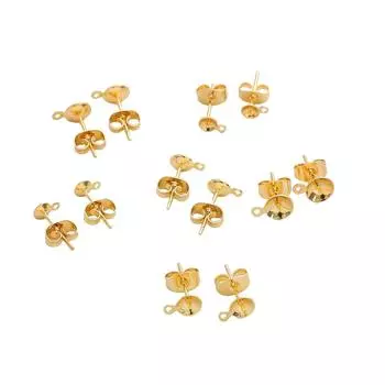 Медные латунные крестообразные серьги-гвоздики в форме чаши для модных заколок для сережек DIY ювелирных изделий, аксессуаров для изготовления аксессуаров 4mm 2set