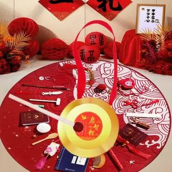 Медные маленькие гонги барабаны набор китайский стиль китайский ударный инструмент ручной гонг для детского душа 1 Set