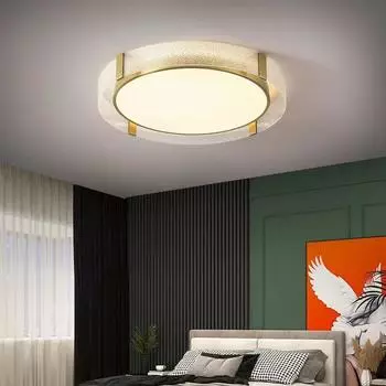 Медные роскошные потолочные светильники для спальни, гостиной, простые скандинавские круглые потолочные светильники, дизайнерские креативные современные светильники Tricolor light