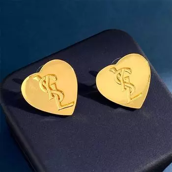 Медные серьги Love из 18-каратного золота, женские серьги-гвоздики из тополя Ys Home в форме персикового сердца, ювелирные изделия золотой