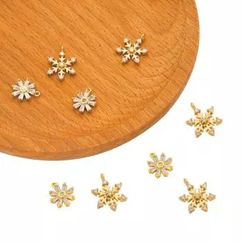 Медные снежные цветы подвески подвески DIY для женщин принадлежности для изготовления сережек золотой