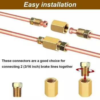 Медные соединители тормозной трубки, резьба 3/8 - 24, фитинг тормозной магистрали для трубки тормозной магистрали 3/16 дюйма, ассортимент фитингов для тормозной трубки