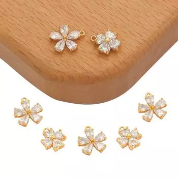 Медные стразы цветы подвески подвески DIY для женщин принадлежности для изготовления сережек золотой