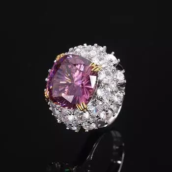 Медные украшения Seiko инкрустированное кольцо из сухой розы с огранкой «птичье гнездо» из циркония с синим фарфором и красным бриллиантом, женское сокровище