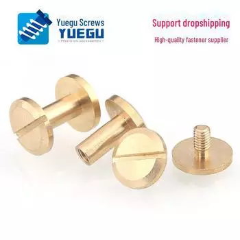 Медные заклепочные винты с плоской головкой и одним лезвием, пряжки для ремней и альбомов