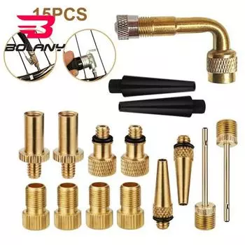 Медный адаптер клапана, 15 шт./компл., точно подобранный трудосберегающий антикоррозийный клапан, преобразователь велосипедной части Sets