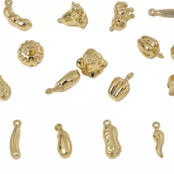 Медный арахис, тыква, чили, баклажан, овощной кулон для изготовления ювелирных изделий своими руками, аксессуары для рукоделия 3x11mm