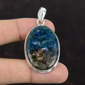 Медный арбуз, турмалин, кулон, ювелирные изделия ручной работы, стерлинговое серебро 925 пробы, кулон, ювелирные изделия из драгоценных камней, кулон с целебным камнем, подарок на день матери