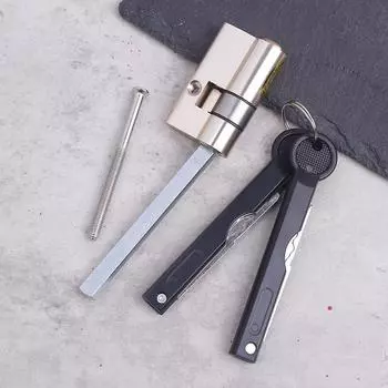 Медный автоматический цилиндр замка с отпечатками пальцев с хвостовиком C-Class Core Противоугонный аварийный замок для двери One size