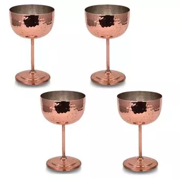 Медный бокал для вина Кованые бокалы для вина Набор из 4 стаканов для подружек невесты по 240 мл