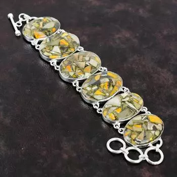 Медный браслет из яшмы в виде шмеля, ювелирные изделия ручной работы в стиле бохо, браслет из стерлингового серебра 925 пробы, ювелирные изделия из драгоценных камней, регулируемый браслет-цепочка, подарок для нее Adjustable