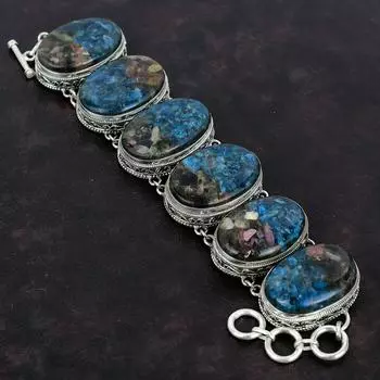 Медный браслет с арбузным турмалином, браслет из стерлингового серебра 925 пробы, винтажный браслет с драгоценными камнями, ювелирные изделия ручной работы в стиле бохо, регулируемый браслет-цепочка