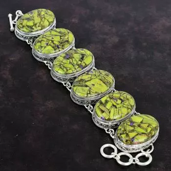 Медный браслет стихтит Винтажный браслет ручной работы из драгоценных камней Ювелирные изделия из стерлингового серебра 925 пробы Регулируемый браслет-цепочка Подарки для женщин