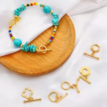 Медный браслет-застежка-подвеска для изготовления ювелирных изделий Diy Аксессуары Разъем Обжимной материал 10mm 1pc золотой