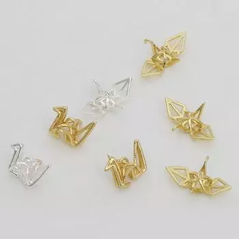 Медный бумажный журавль, подвеска, аксессуары для изготовления ювелирных изделий, украшение шарма 1pcs золотой