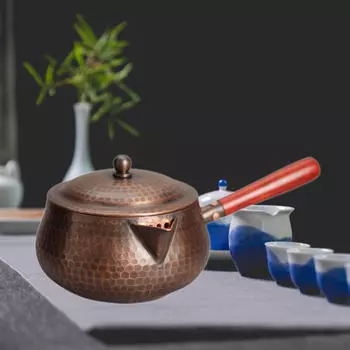Медный чайник для воды 900 мл, китайская чайная церемония, портативная чашка для ярмарки, чайник для кунг-фу Without Lid