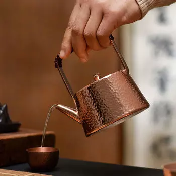 Медный чайник для воды, чайник для кунг-фу, для походов на открытом воздухе, ресторан A