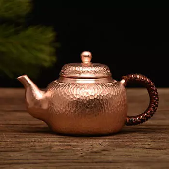 Медный чайник-кипятильник для плиты толщиной 350 мл, толстый кованый чайник для кухни, вечеринки, домашнего использования Teapot A