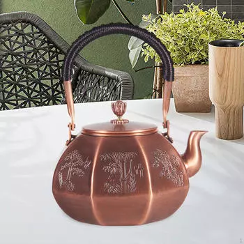 Медный чайник ручной работы для воды ручной работы многоцелевой легко моющийся 1600 мл ретро для