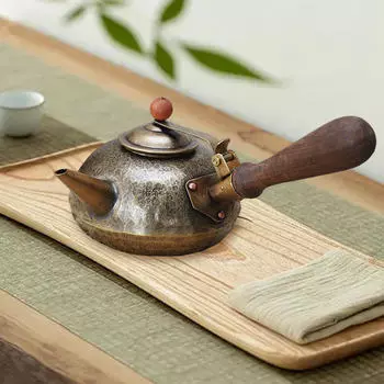 Медный чайник с боковой ручкой, одноручный чайник для китайской чайной церемонии, кипящая вода для copper
