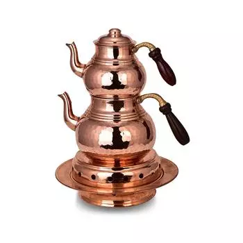 Медный чайник средней толщины с нагревателем, классический медный чайник, чайник ручной работы из чистой меди, чайный сервиз, медный горшок
