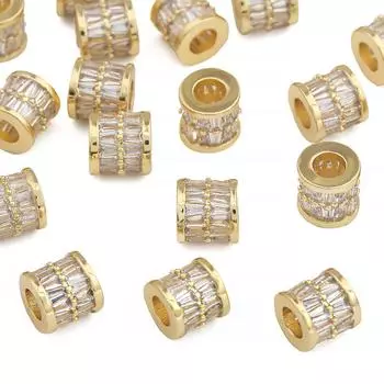 Медный циркон круглый кулон для ожерелья модные женские свадебные украшения 7x7mm 1pc золотой