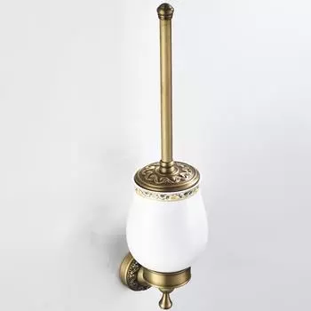 Медный держатель для щетки для унитаза с фурнитурой для винтажной ванной комнаты шоколадный