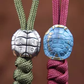 Медный долговечный черепаховый панцирь, нож, бусины, тканые бусины из паракорда, подвеска, ювелирные изделия, Lucky DIY, EDC, инструмент, подвески, аксессуары латунный