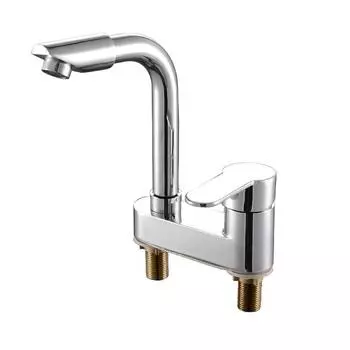 Медный двухшпиндельный смеситель для раковины с двойной раковиной для холодной и горячей воды, смеситель для умывальника в ванной комнате 304