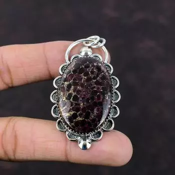 Медный фиолетовый бирюзовый кулон Стерлингового серебра 925 пробы Дизайнерский кулон Удивительные ювелирные изделия Кулон ручной работы Подвеска из драгоценного камня Подарок для мамы