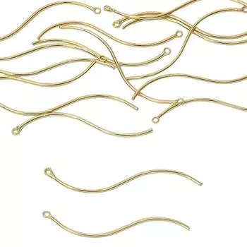 Медный гладкий S-стержень, подвеска-подвеска для DIY серег, ювелирных изделий, аксессуары для рукоделия 1x52mm 2pcs