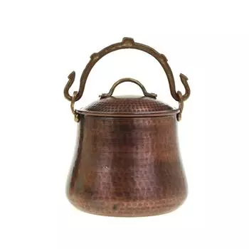Медный горшок для варки йогурта, Восточный медный горшок на 1200 мл, Винтажный медный горшок, Медный горшок ручной работы с декоративными ручками, Исторический дизайн Бакрак