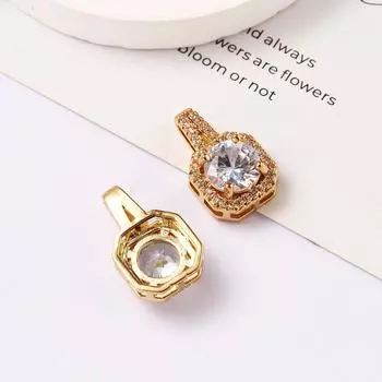 Медный инкрустированный циркон квадратное ожерелье кулон ожерелье своими руками браслет кулон ювелирные изделия аксессуары, серьги-гвоздики материал