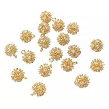 Медный инкрустированный цирконий одуванчик кулон для DIY ювелирных изделий аксессуары для рукоделия 10mm