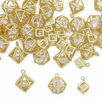 Медный куб, трехмерное ожерелье, блестящие подвески со стразами, маленькая коробочка, короткая цепочка на ключицы, макси-ожерелье и подвески 5.5x9mm