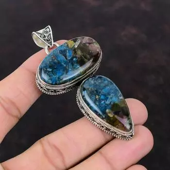 Медный кулон с арбузом и турмалином, ювелирные изделия ручной работы, изящный винтажный кулон, кулон из стерлингового серебра 925 пробы, кулон с настоящим драгоценным камнем, подарок для нее