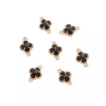 Медный кулон со стразами и цирконием, обернутый в траву, двойной подвесной шарм для самостоятельного изготовления ювелирных изделий, аксессуаров для рукоделия 9x14mm чёрный