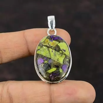 Медный кулон-стихтит, элегантные ювелирные изделия ручной работы, подвеска из стерлингового серебра 925 пробы, кулон с драгоценным камнем, кулон-стихтит, подарок для мамы, серебряные украшения