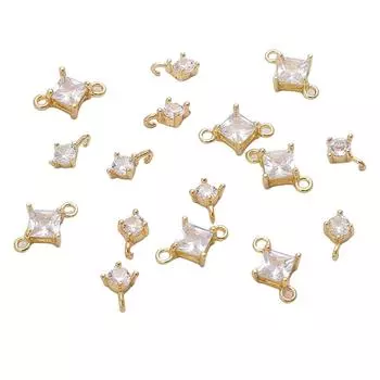 Медный квадратный подвесной кулон с микроинкрустацией цирконием для изготовления ювелирных изделий своими руками, аксессуары для рукоделия