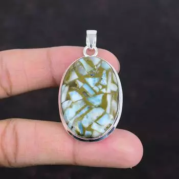 Медный ларимар кулон ручной работы из драгоценного камня кулон из стерлингового серебра 925 пробы ювелирные изделия из меди ларимар высшего качества уникальный кулон подарки для него