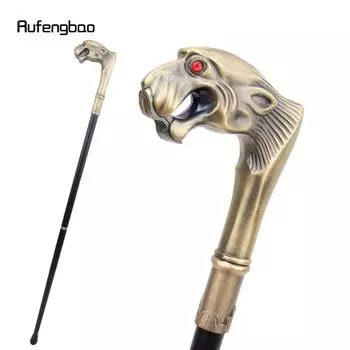 Медный леопардовый красный глаз роскошная модная косплей трость для вечеринки декоративная трость элегантный посох набалдашник палка 92 см