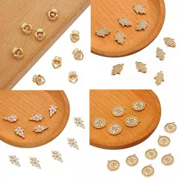 Медный лист Часы Циркон Шарм Подвеска для DIY Браслет Ожерелье Аксессуары 18.5x9mm 1pc