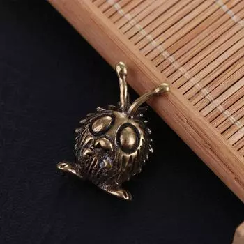 Медный маленький шарик для волос, статуэтка, милый пушистый шарик, украшение, латунные фигурки из пушистого шарика, домашний декор стола Hair Ball