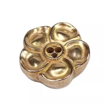 Медный мини-подставка для благовоний, 3 отверстия в форме цветка, основа для благовоний, чайный домик, сандаловая курильница, домашний декор золотистый