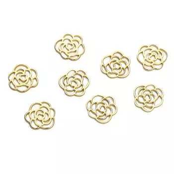 Медный полый кулон в виде розы для изготовления ювелирных изделий своими руками, аксессуары для рукоделия 12mm