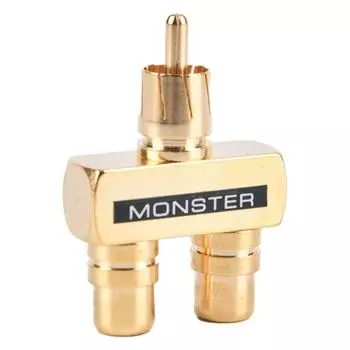 Медный позолоченный RCA аудио-видео разветвитель 1 штекер на 2 гнезда адаптера преобразователя