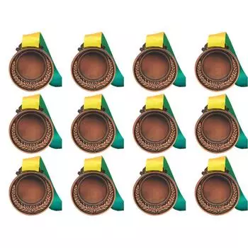 Медный приз диаметром 2 дюйма с лентой на шее для вечеринок на соревнованиях (медь ) из