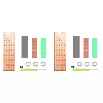 Медный радиатор с силиконовой термопрокладкой для твердотельного накопителя M.2 2280 (М08 ПРО)