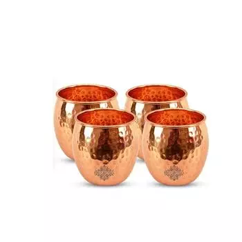 Медный стакан, Дизайн Молоток , Посуда для напитков, 550 мл каждый, Набор из 4 штук