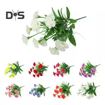 Medoc 1 букет Искусственная гвоздика Изысканная не выцветающая 10 головок Подарочная имитация цветка